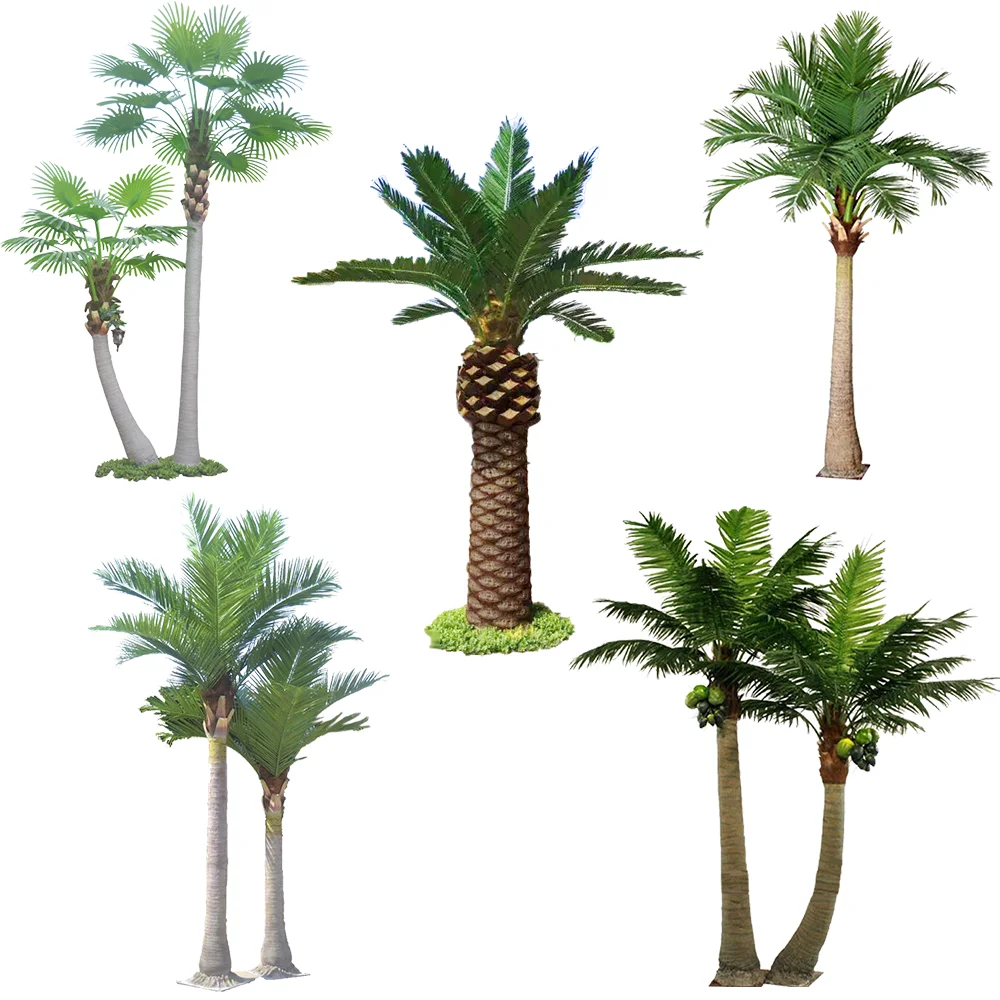 

Garden Hotel Park Decor Outdoor Lighted Led Palm Tree Artificial Date Palm Tree Leaves Fireproof Fake Led Coconut Palm Tree