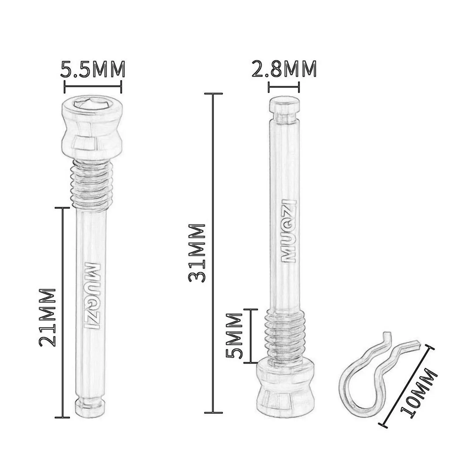 Bike Disc Brake Pads Threaded Pins Sports Inserts Screw Portable Lightweight Riding Universal Mountain Bike Cycling Accessories