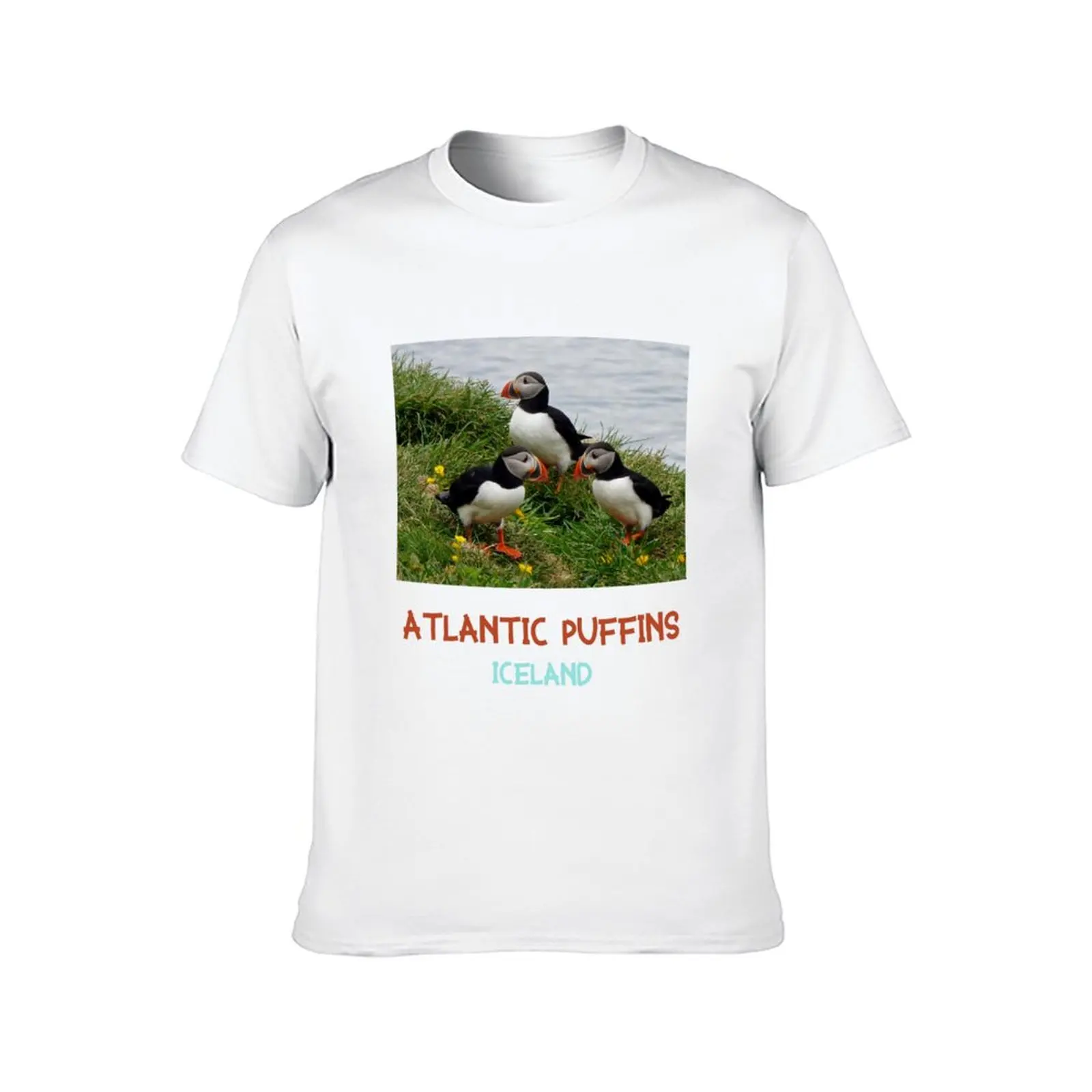 The Atlantic Puffins in Iceland T-Shirt essential t shirt man t shirts cotton T-Shirt