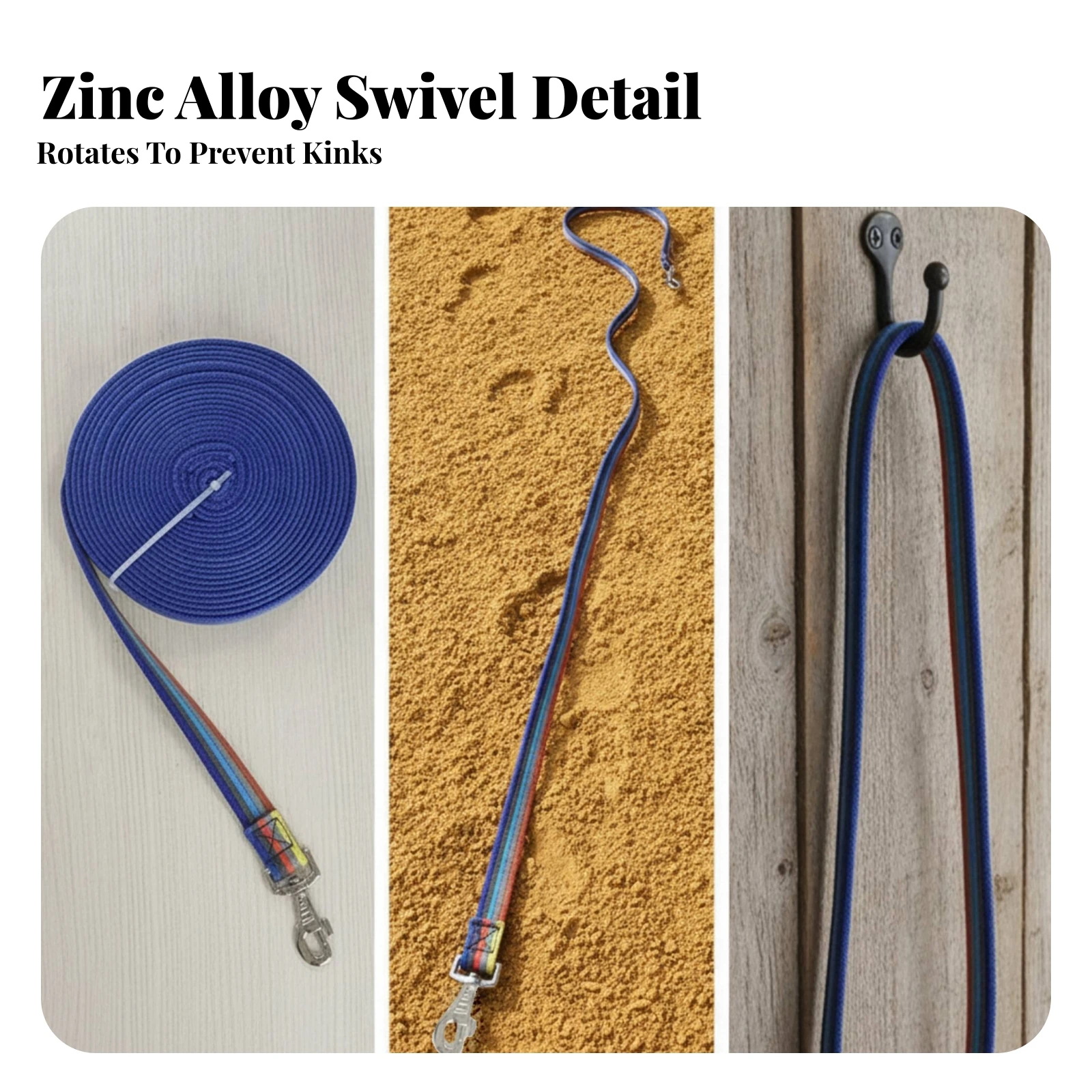 Horse Lead Rope with Metal Clip Long-Lasting Polyester Lead Rope Strong Tug-Resistant for Equestrians, Groundwork, Stable