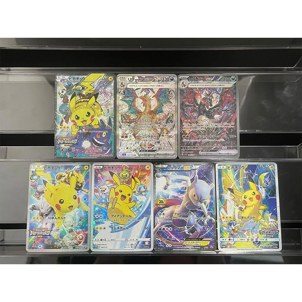 

Pokemon Ptcg Diy Card Japanese Pikachu Mewtwo Charizard Anime Game Card Gift Toy Hobby Collectible