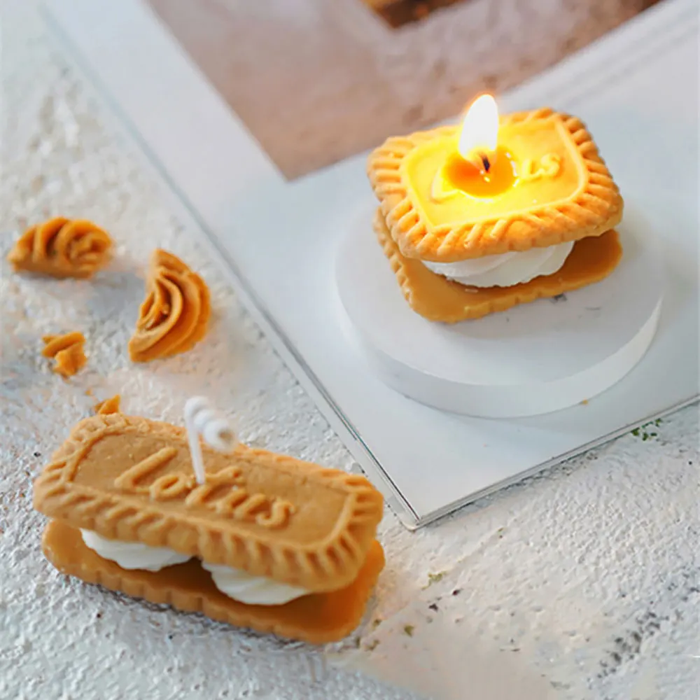 For fun DIY Biscuit Shape Candle Silicone Mold Home Cars Aromatherapy Decoration Handmade Biscuit Chocalate Baking Mould