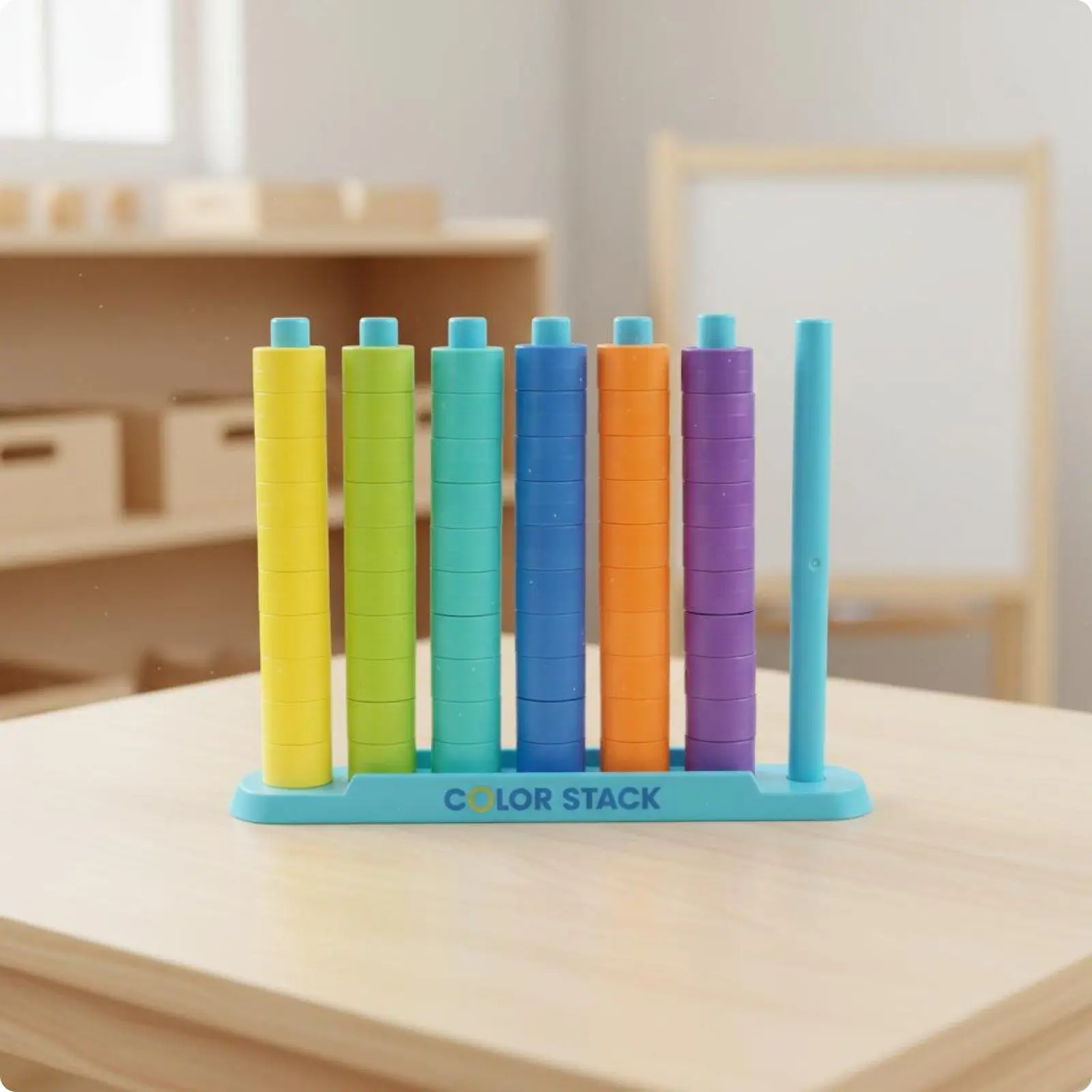 Educational Beads Educational Learning Game Colorful Stack Puzzle Cognitive Intelligence Toy for Boys and Girls