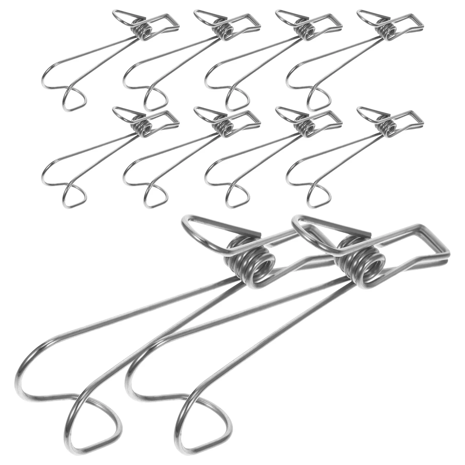 

10 Pcs Stainless Steel Bathroom Clips Clothes Hanging Hangers Note Folder Kitchen Hand Towel Travel