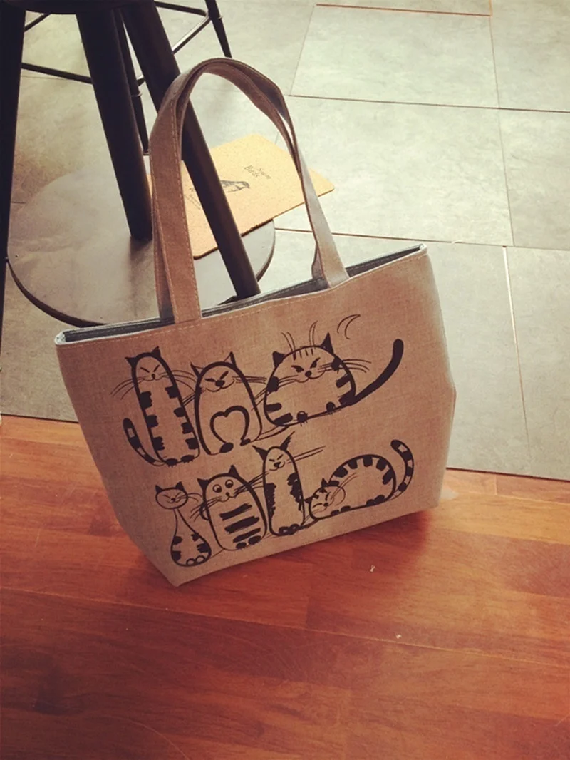 Bolso de playa con cremallera - estampado gatos dibujos animados - imagen 4