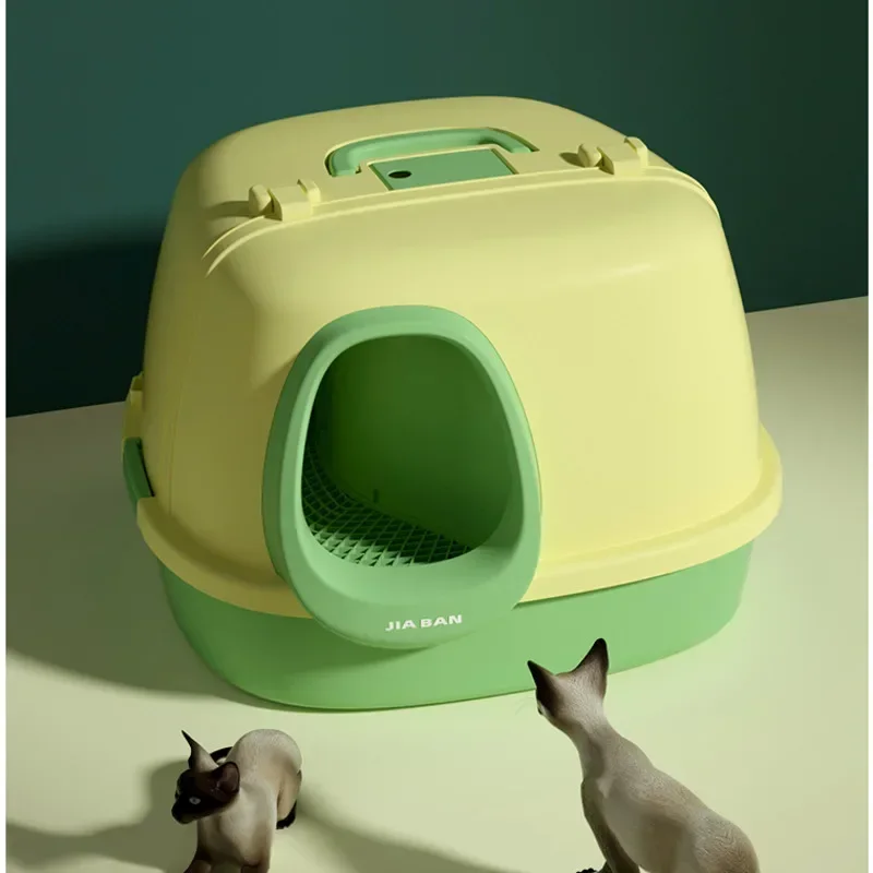 Large Corridor Sandbox for Cat, Fully Enclosed Cat Litter Tray, Wide Pedal Toilet for Cat, Clamshell Shovel Poop, Home Supplies