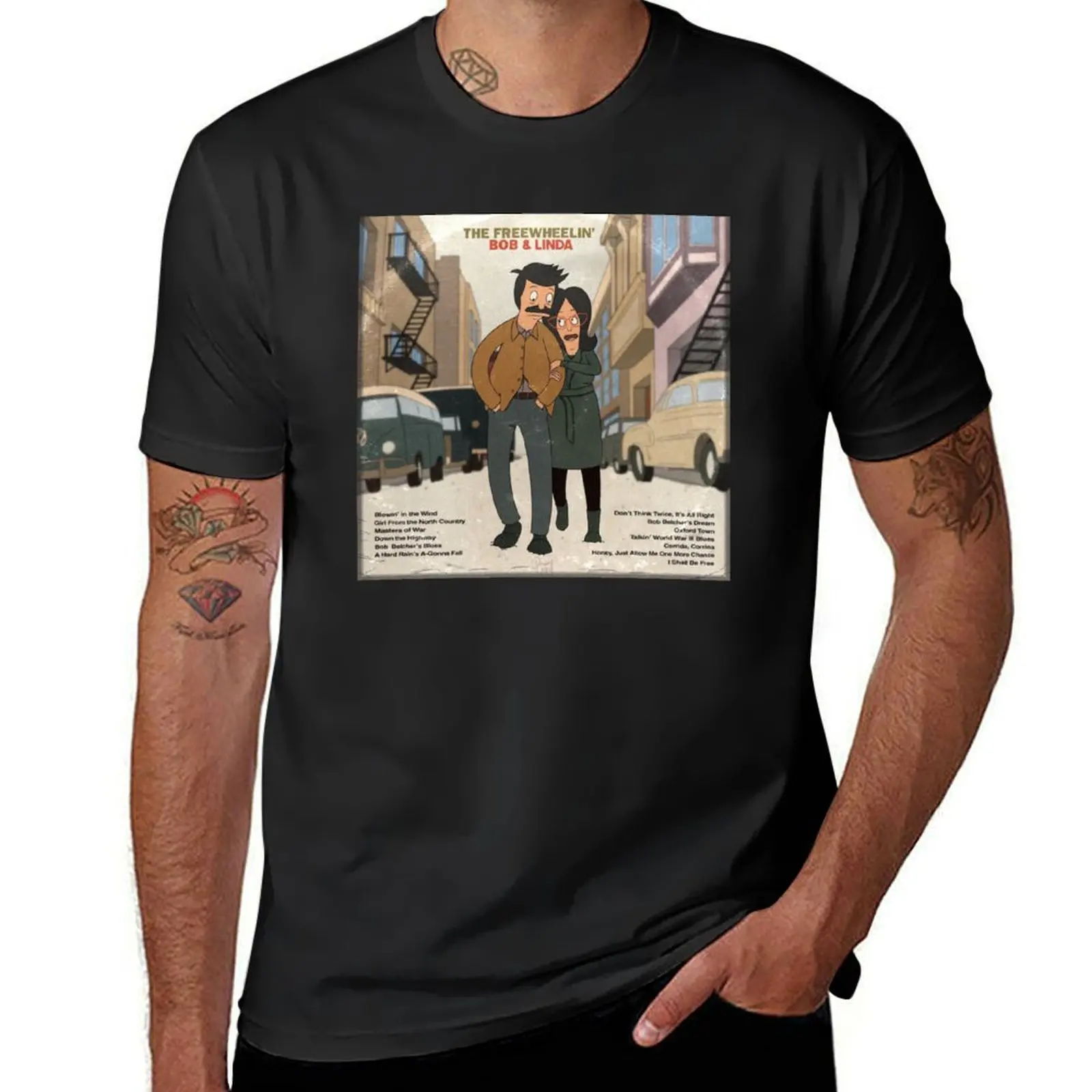 The Freewheelin’ Bob & Linda T-Shirt quick drying boys animal print fruit of the loom mens t shirts