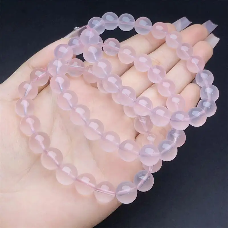 

9.8MM Natural Rose Quartz Bracelet Fashion Crystal Quartz Gemstone Jewelry Reiki Healing Gift For Women 1PCS