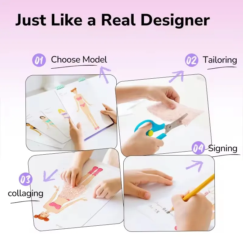 Mideer Little Designer Fashion Craft Kit Diverse Skin Tones & Styles Full Fabric Set for Creative Outfit Design & DIY Kids 6Y+