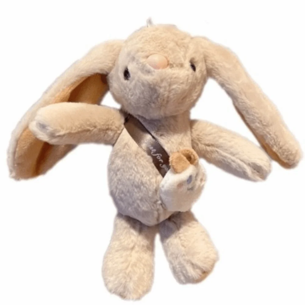 Couple Style Long Eared Rabbit Pendant Cute Cartoon Soft Kawaii Style Mini Size Bag Decoration