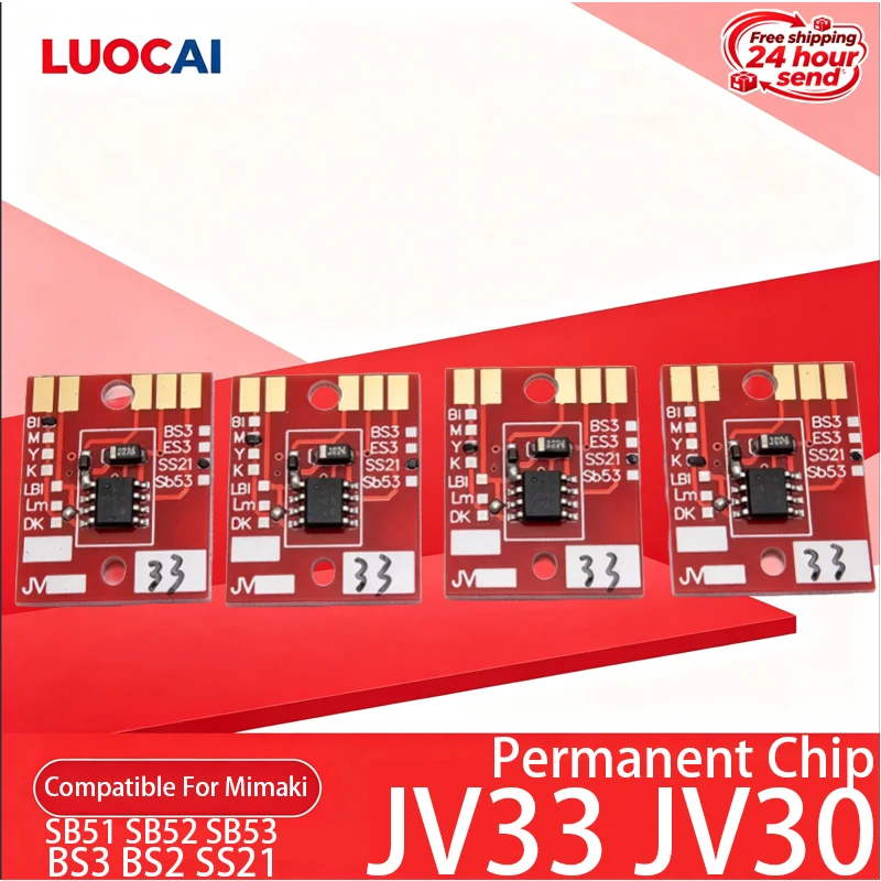 1SET JV33 Permanent Chip Eco Solvent Compatible for Mimaki JV33 JV5 CJV30 Ink Cartridge Chip SB51 SB52 SB53 BS3 BS2 SS21