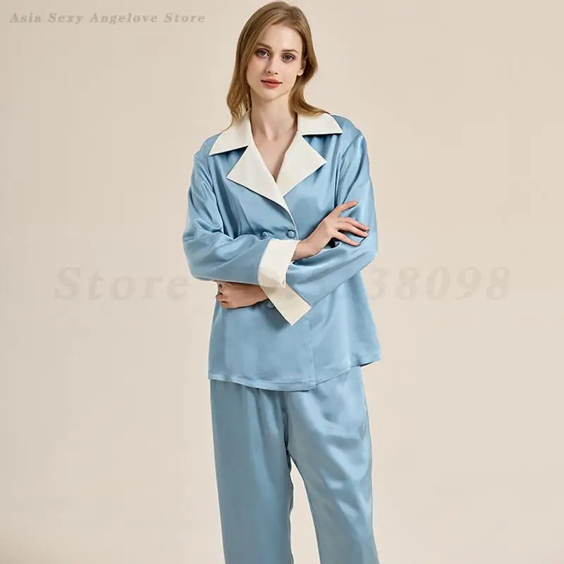 

Female Elegant 2PCS Pajamas Set Autumn Winter Warm Sleepwear Lounge Wear Long Sleeve Top&Trouser Pyjamas Women's Home Clothes