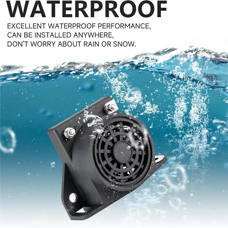 A04E-Car Back-Up Alarm, 110Db 12V-48V Waterproof Backup Reverse Warning Beeper For Truck Van Freight Car Lorry Heavy Vehicles