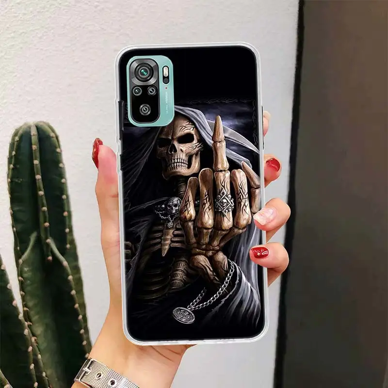 Grim Reaper Skull Skeleton для Xiaomi Redmi Note 14 13 12 11 10 Pro Чехол для телефона 12S 11S 11T 11E Plus 14Pro 13Pro 12Pro 11Pro Cove