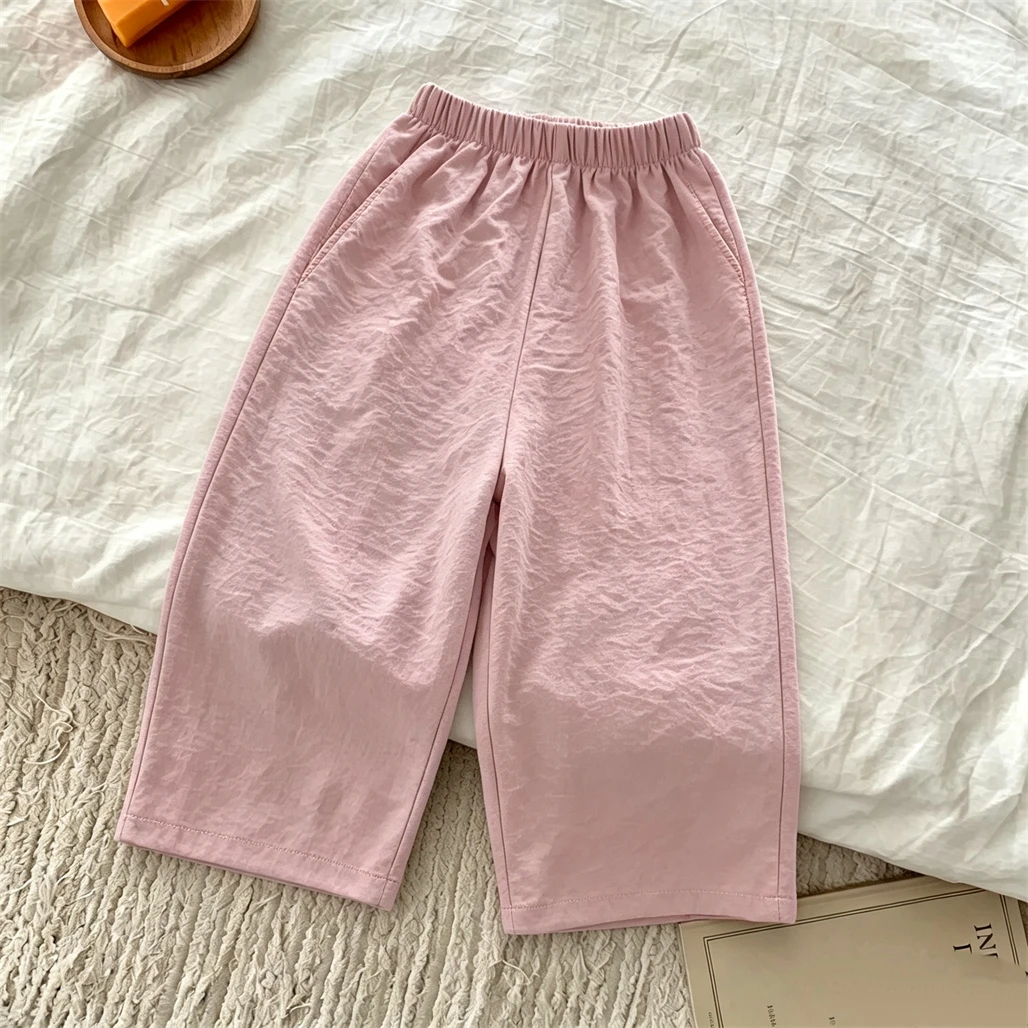 Loose Versatile Pants Spring Summer Thin Trousers Boys And Girls New Loose All-match Pants Simple Fashion Trousers Outer Wear
