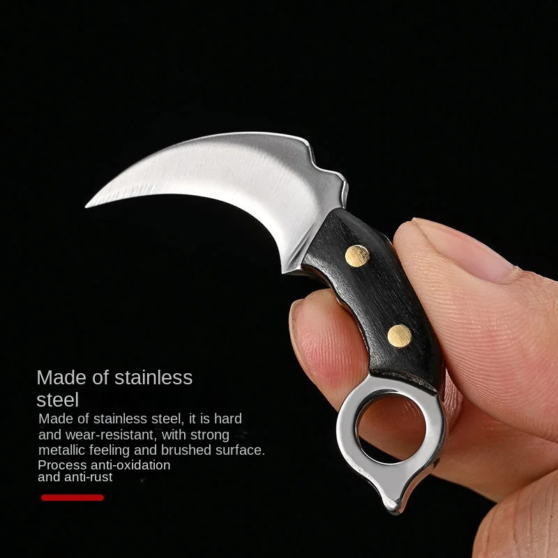 Express Delivery Knife Non-folding EDC Knife Mini Knife Knife Small Claw Knife Portable Open Box Knife Key Chain Pendant