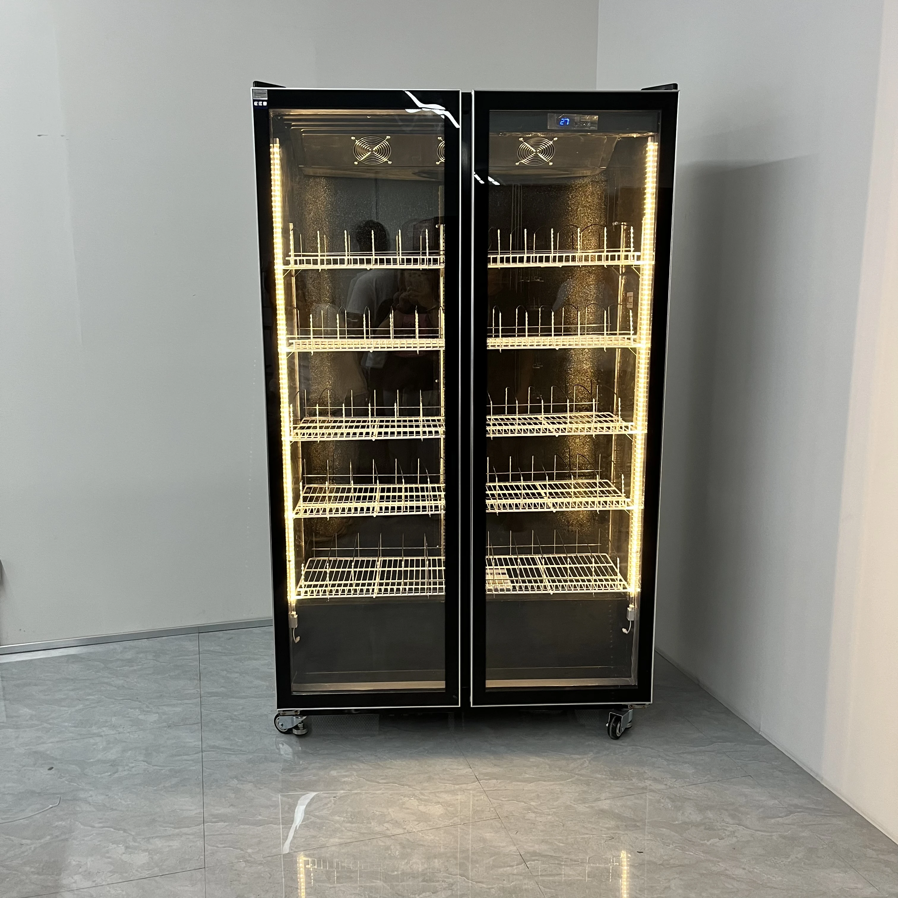 Commercial Display Refrigerator Milk Drink Beverage Cola Cooler Chiller Glass Door Red Wine Fridge view 5