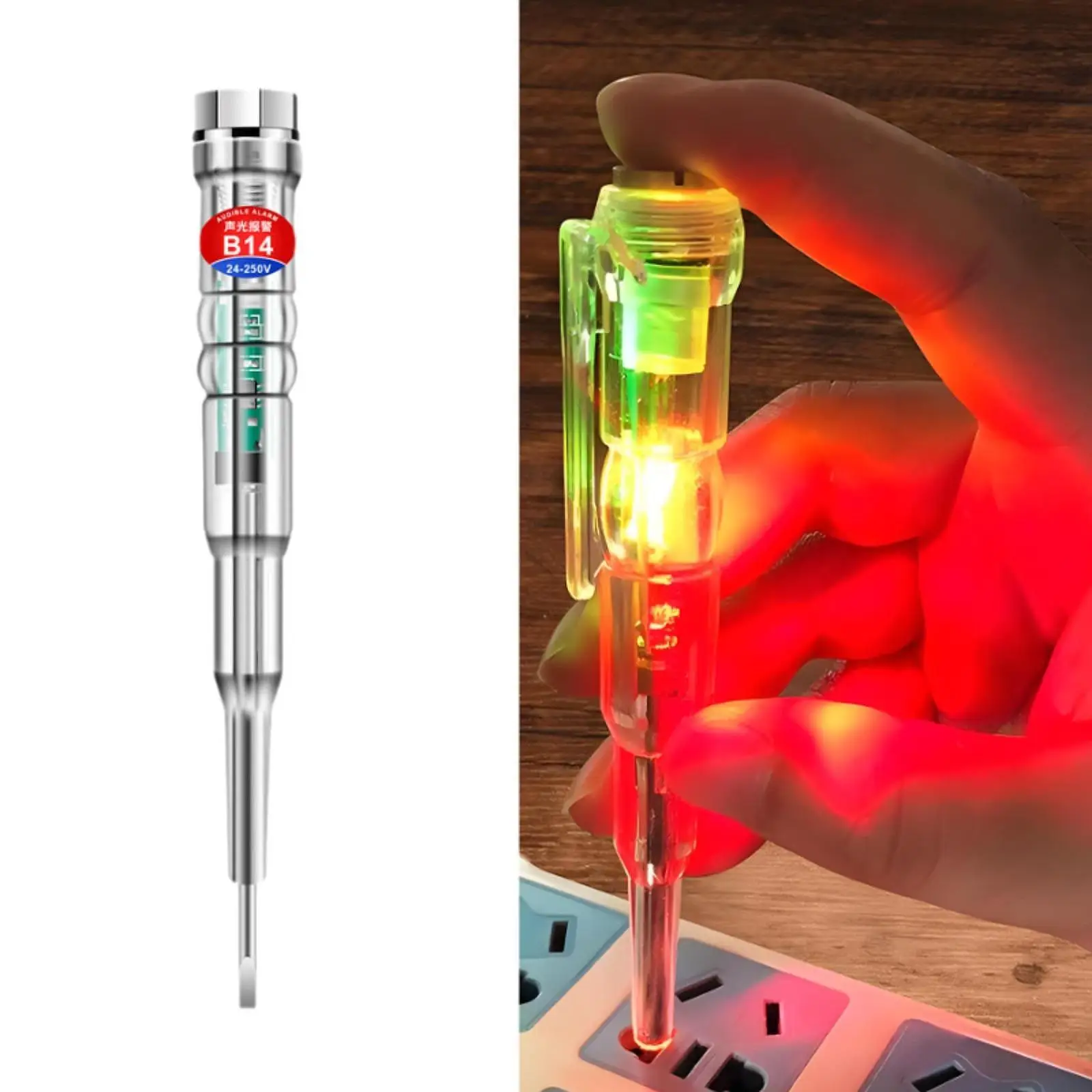 2x Electrical Tester Pen Sturdy Voltage Detector Pen for Household Electrical Voltage Test on Off Detection Power Cable Testing