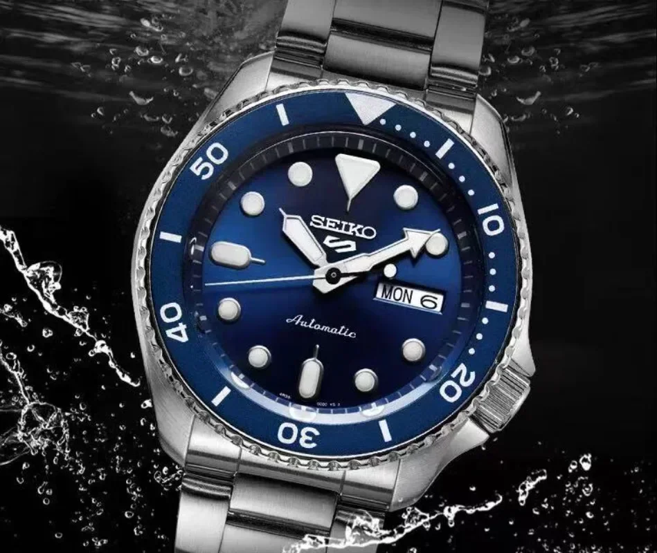 جديد الأصلي ساعة Seiko SRPD53K1 Seiko 5 سلسلة للرجال الساعات التقويم مقاوم للماء سوار فولاذي ساعة اليد المستديرة للتدوير
