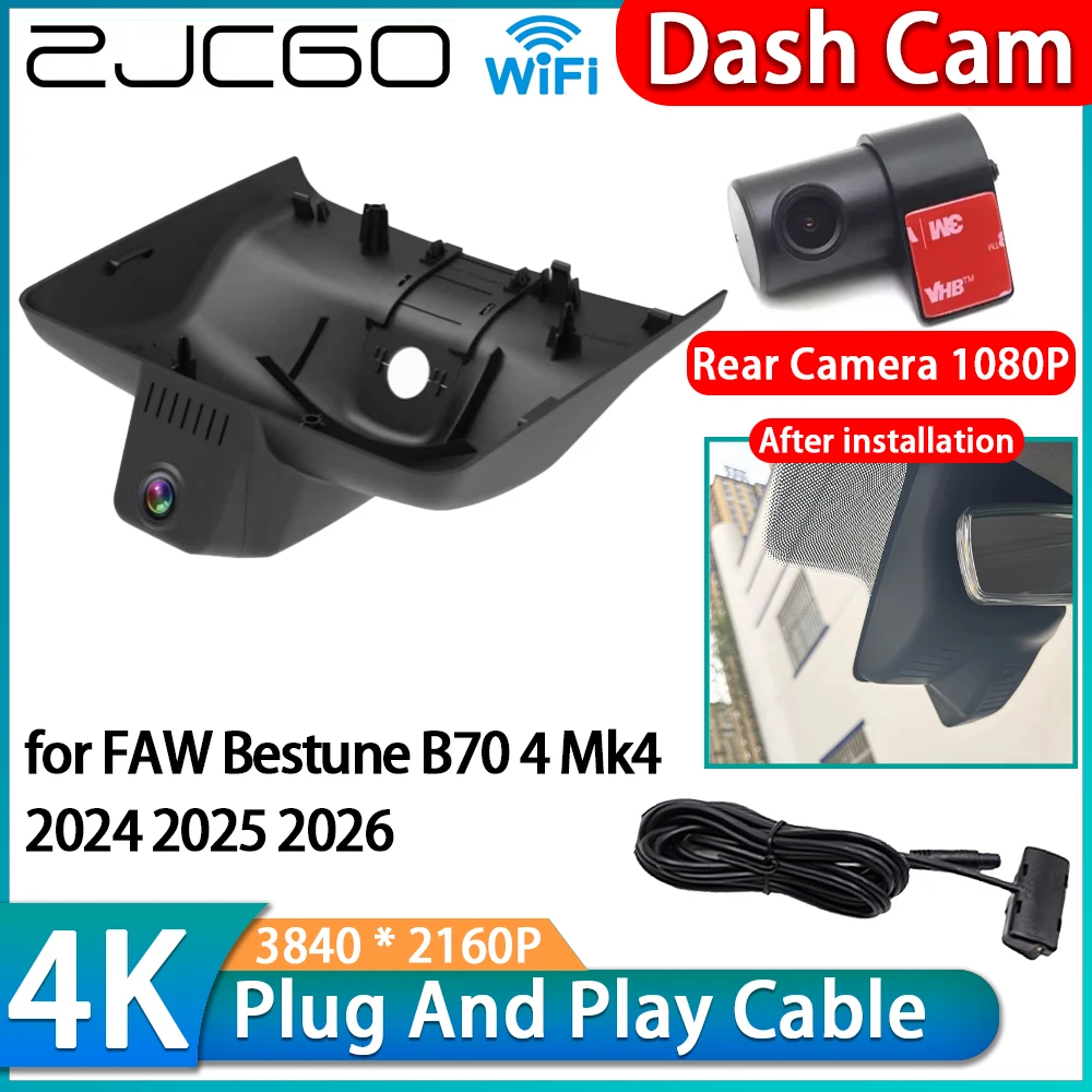 

ZJCGO for FAW Bestune B70 4 Mk4 2024 2025 2026 4K 2160P Wifi DVR IMX335 OEM Car Video Recorder Dash Cam Front Rear Camera