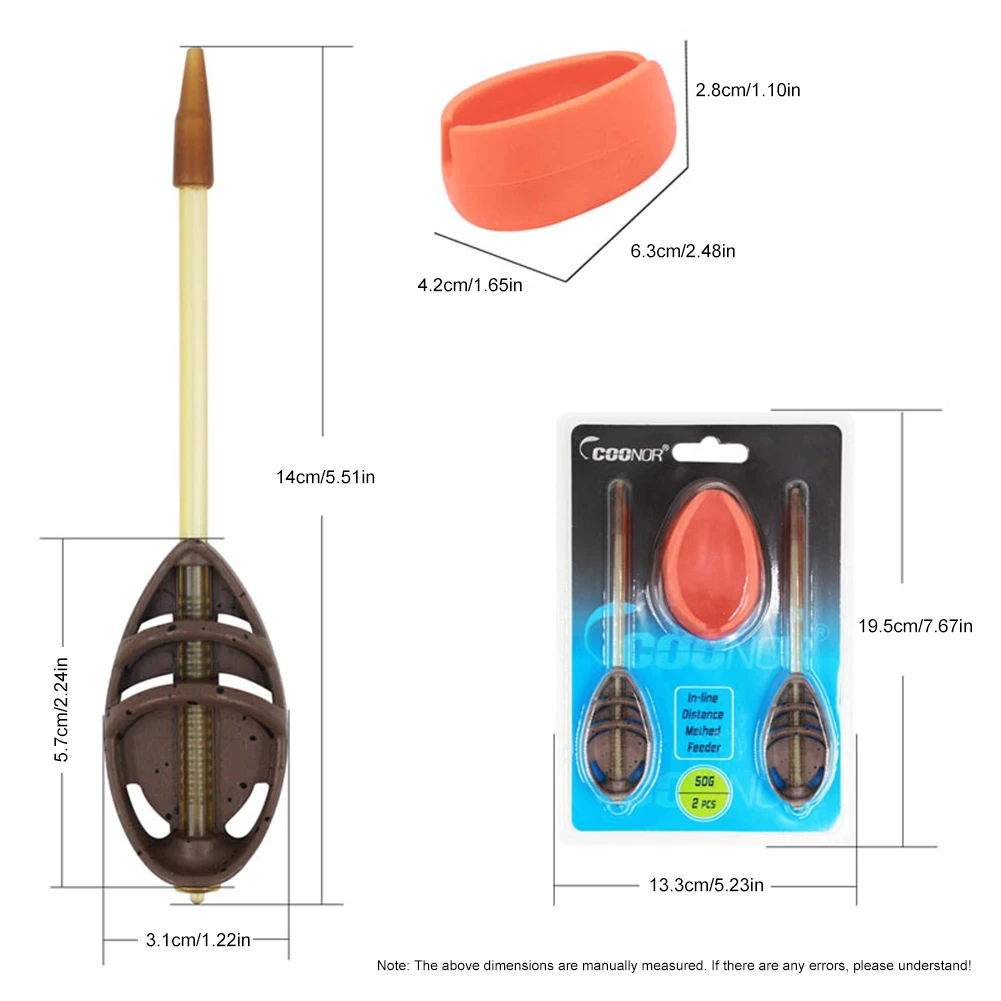 30g/40g/50g/60g Fishing Method Feeder Mold Portable Bait Holder Mould Inline Method Carp Fishing Bait Basket Feeders Tackle