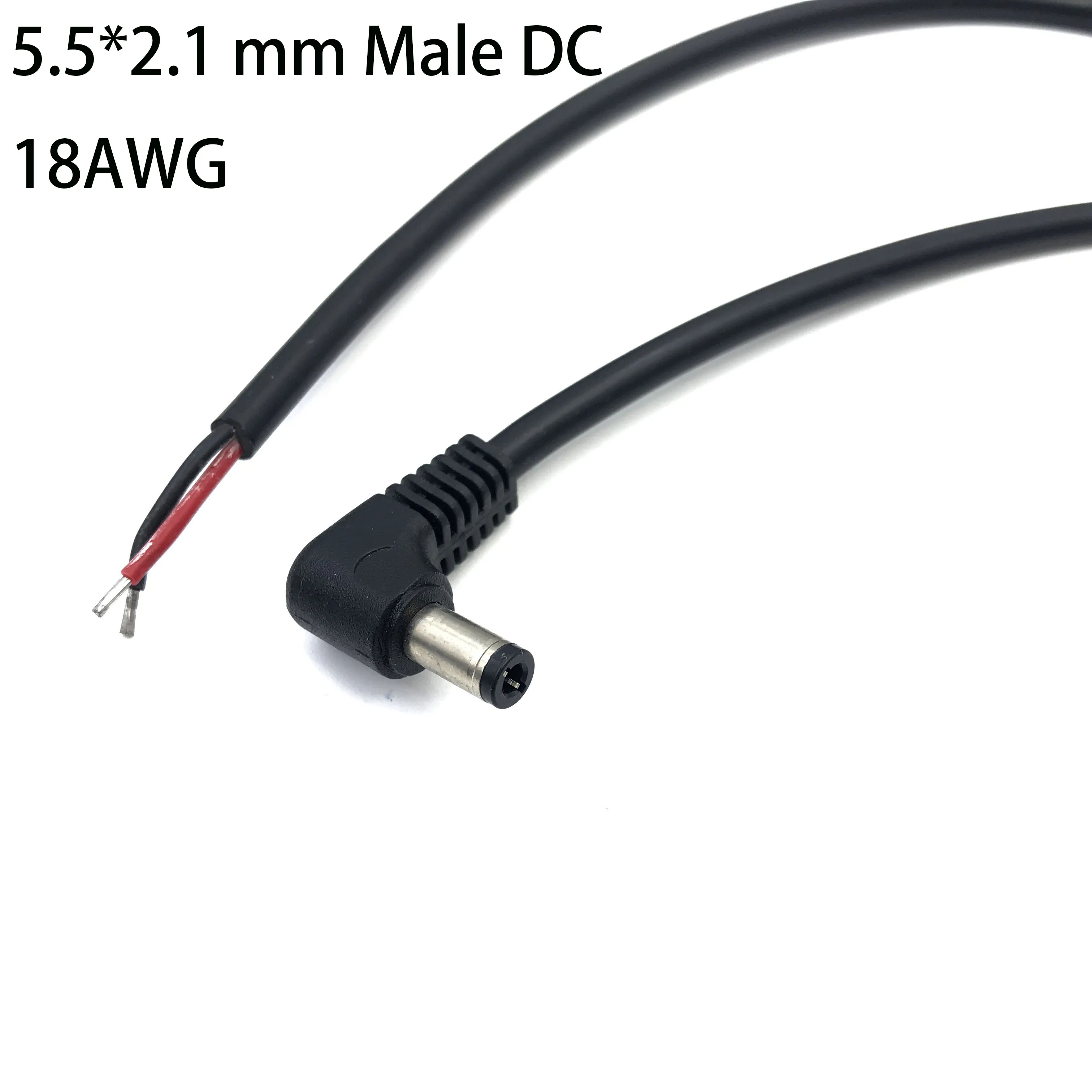 

DC Tip Power Plug Jack Connector 5.5*2.1 mm Male Right Angle Cord Cable DC 5.5 x 2.1mm Power Plug Connector Male Cable Wire