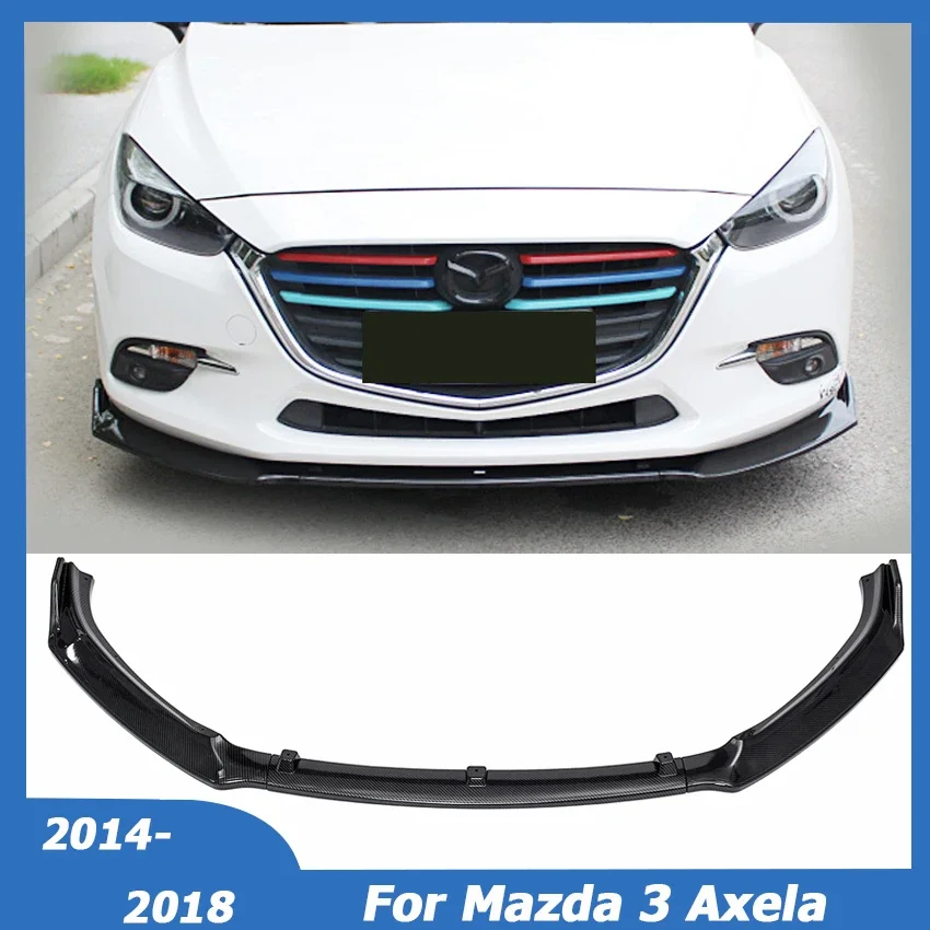 For Mazda 3 Axela 2014 - 2018 Front Bumper Lip Spoiler Splitters Diffuser Body Kit Protector Guards Car Tuning Accessories