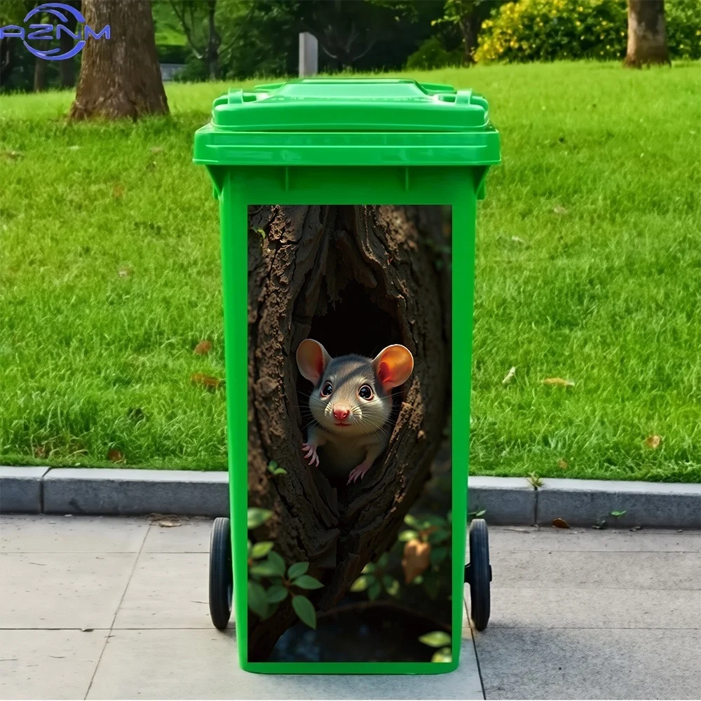 2D Printed Trash Can Decor Ornament Decal DIY Surface Makeover for Household Dustbin