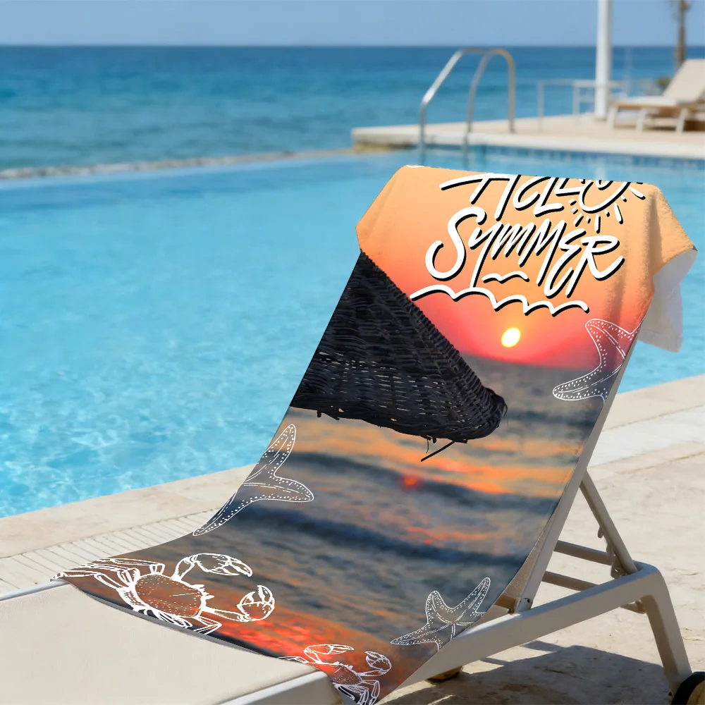 Playful Summer Beach Towel – Sand Resistant Quick Dry with Hand-Drawn Sea Creature Design