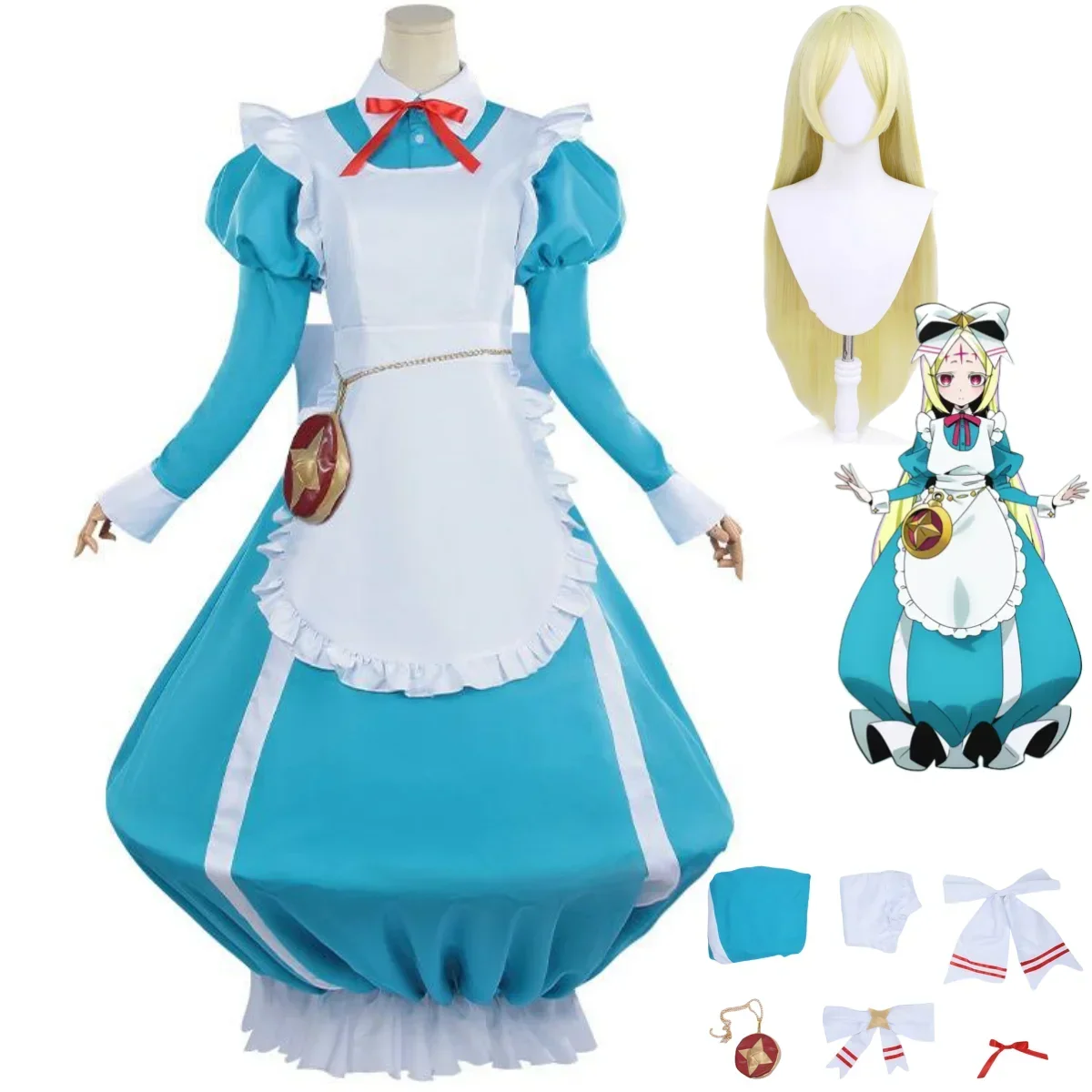 

Anime Gushing Over Magical Girls Morino Korisu Cosplay Costume I Admire Magical Girls Nero Alice Wig Lolite Maid Dress Cute Suit