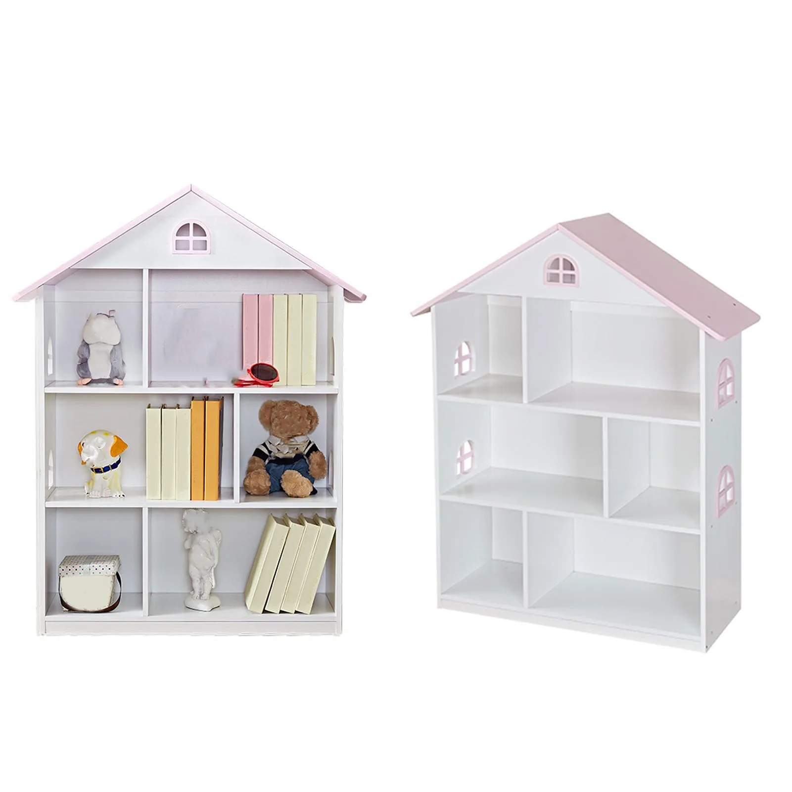 رف كتب لبيت الدمى مكون من 3 طبقات، خزانة كتب للأطفال، منظم تخزين، غرفة نوم الأطفال، غرفة اللعب، لعبة تعليمية لرياض الأطفال #1