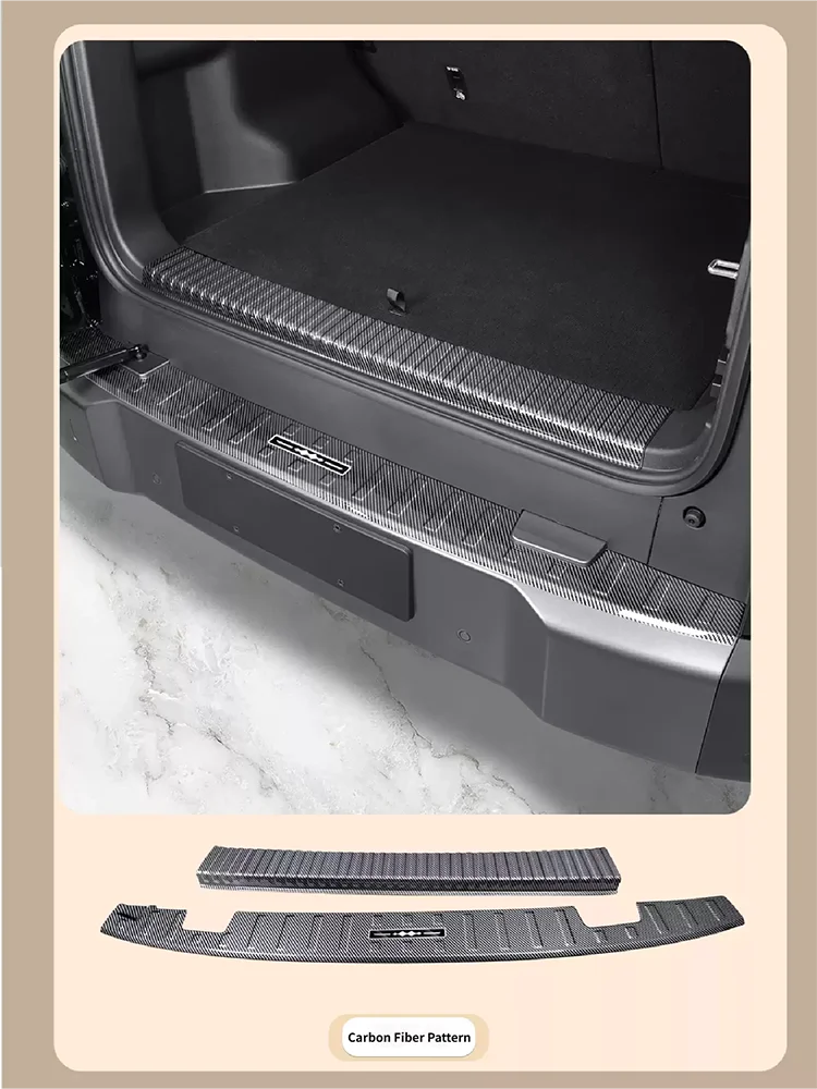 Car Rear Guard Plate Trunk Protective ABS Carbon fiber Cover Interior Accessories For BYD Leopard 7 Titanium 7 2025 2026