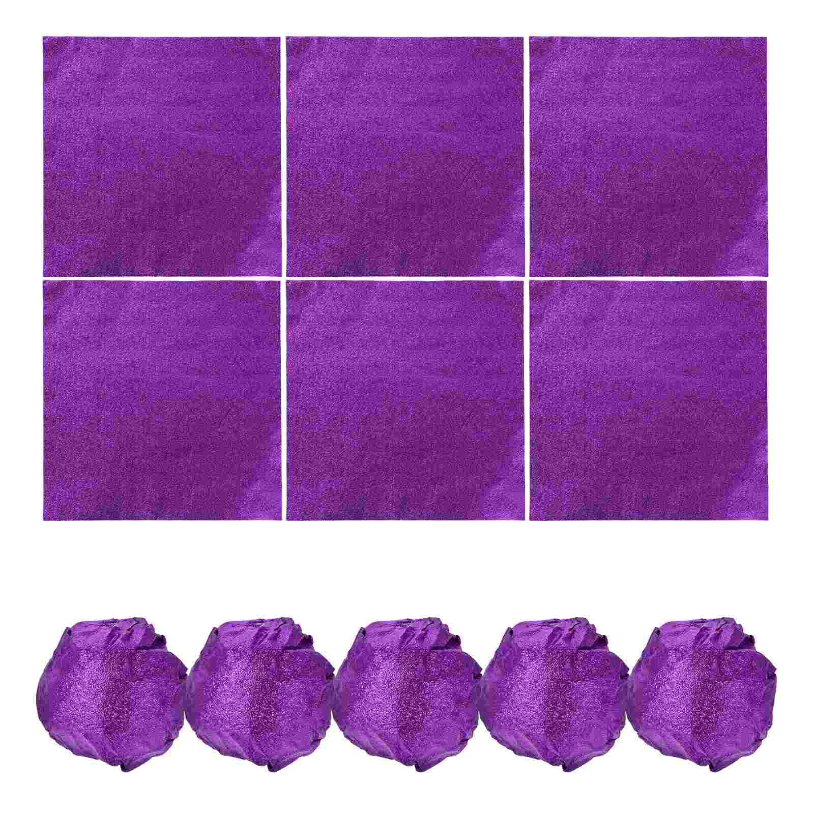

100 Pcs Candy Wrappers for Caramels Chocolate Foil Wrapping Paper Purple Aluminum Packaging Father