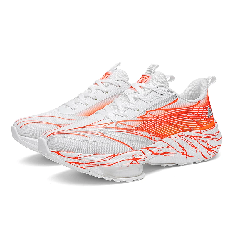 

Sports and leisure shoes, men's shoes, marathon oversized air cushioned shoes, fly woven all season rubber, wear-resistant, anti