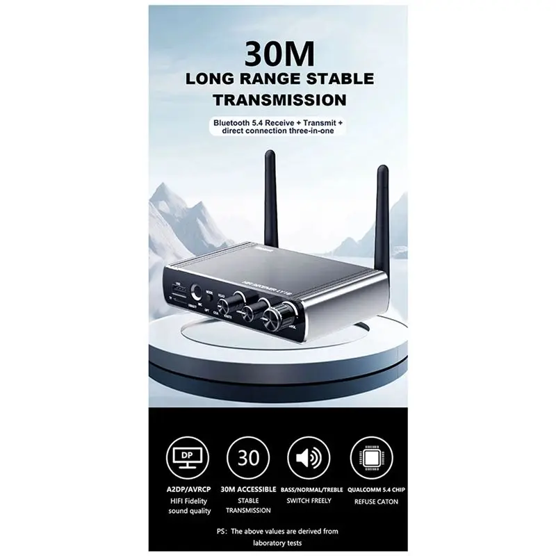 2X New LY18 HIFI Lossless Bluetooth Receiver Long Distance Bluetooth Adapter 5.4 Adapter Audio Wireless Receiver 6 In 1
