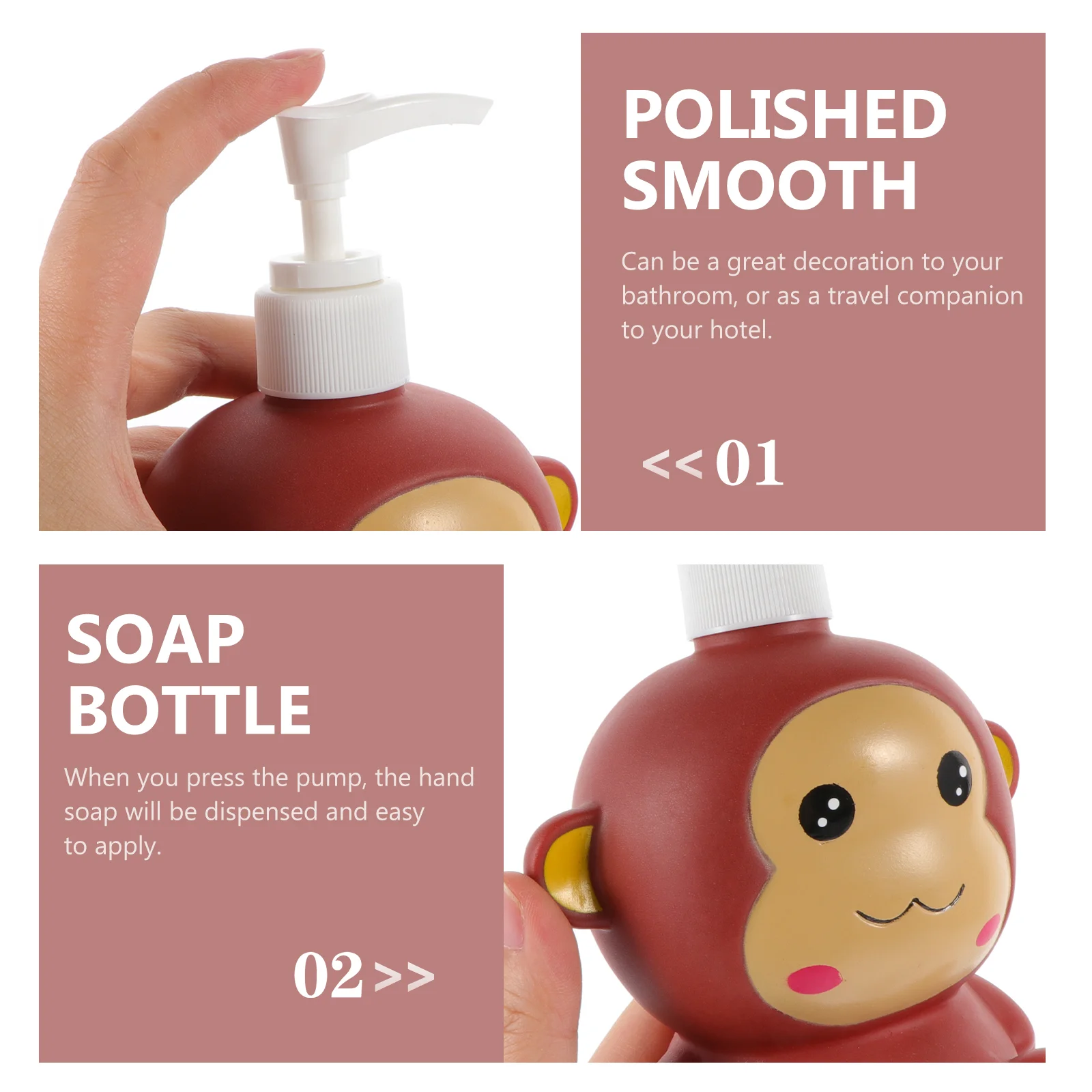 Cartoon Bottle Refillable Pump Bottles for Liquid Hand Soap Shampoo Lip Gloss Containers Lotion Dispenser Travel Multi-function