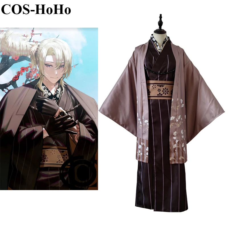 

COS-HoHo Anime Vtuber Luxiem Nijisanji Luca Kaneshiro New Year Kimono Uniform Cosplay Costume Halloween Party Role Play Outfit