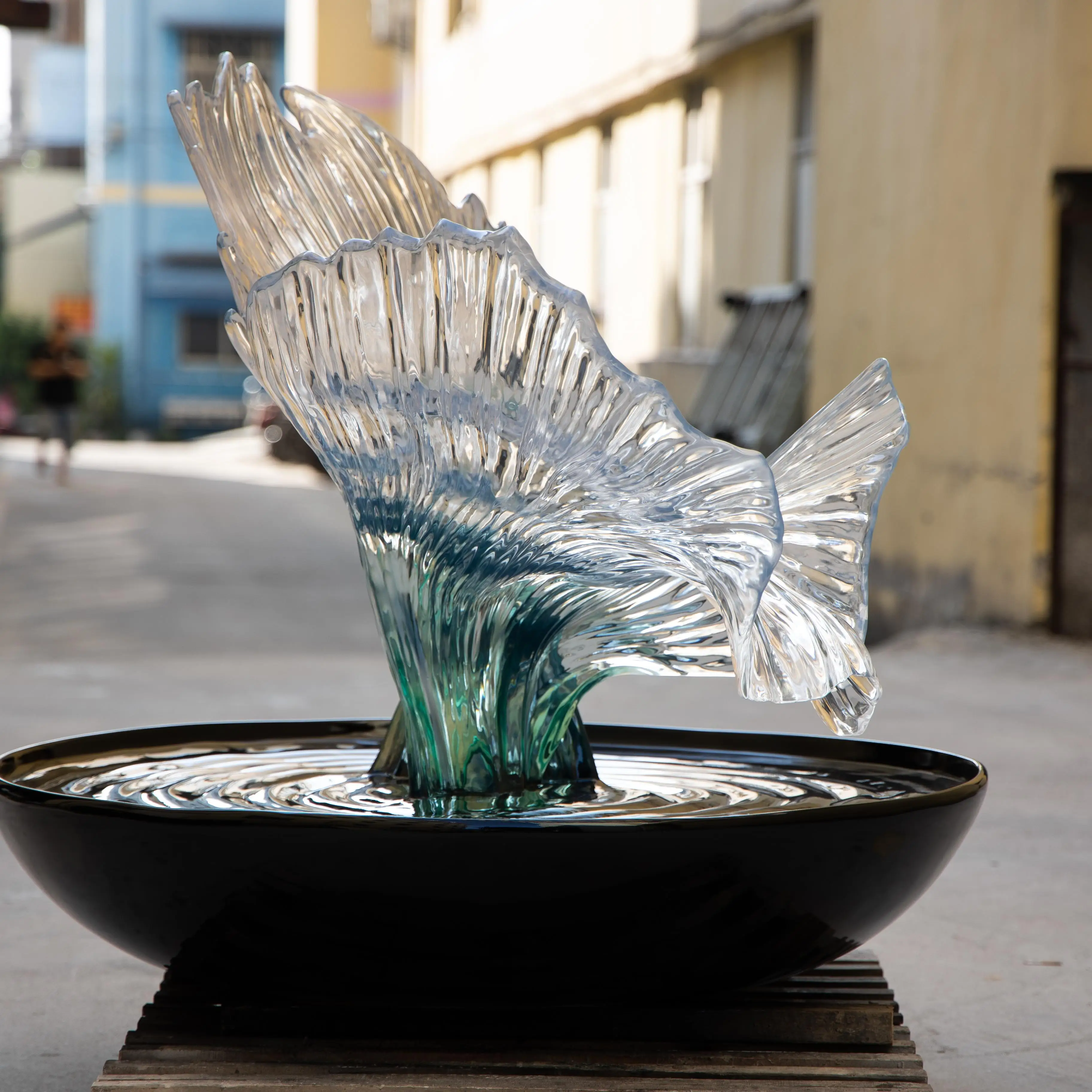 *&z Eco-Friendly Abstract Fairy Handcrafted Transparent Resin Sculpture Modern Art Decor Living Room Office Home Decoration~.