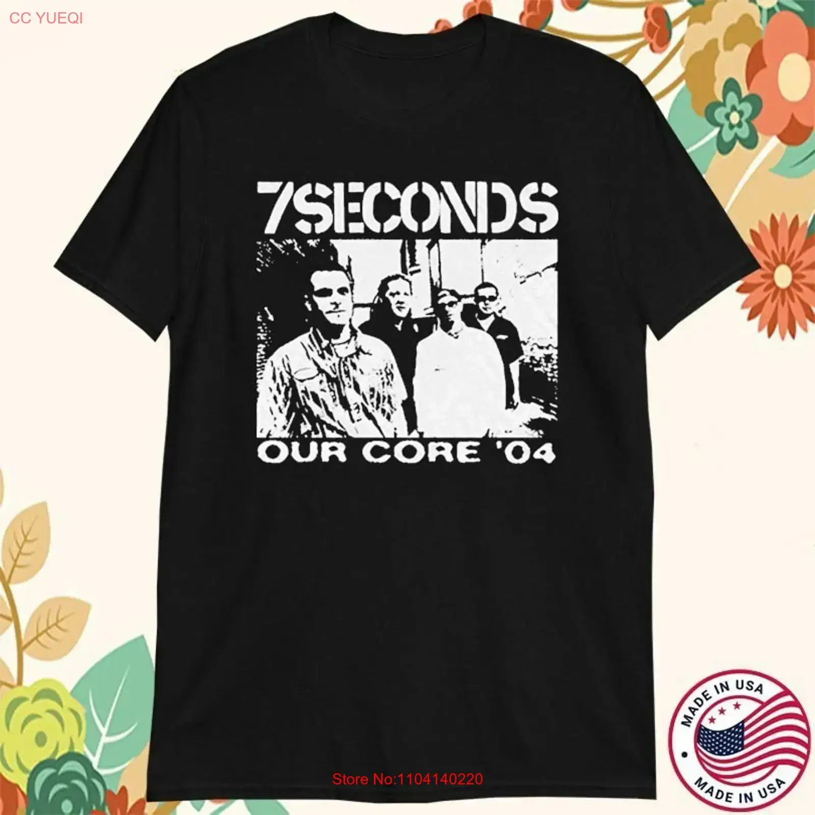 7 Seconds Our Core '04 Heavy Cotton Black All Size T Shirt TT546 vintage Washed Breathable Slightly homme designer clothes