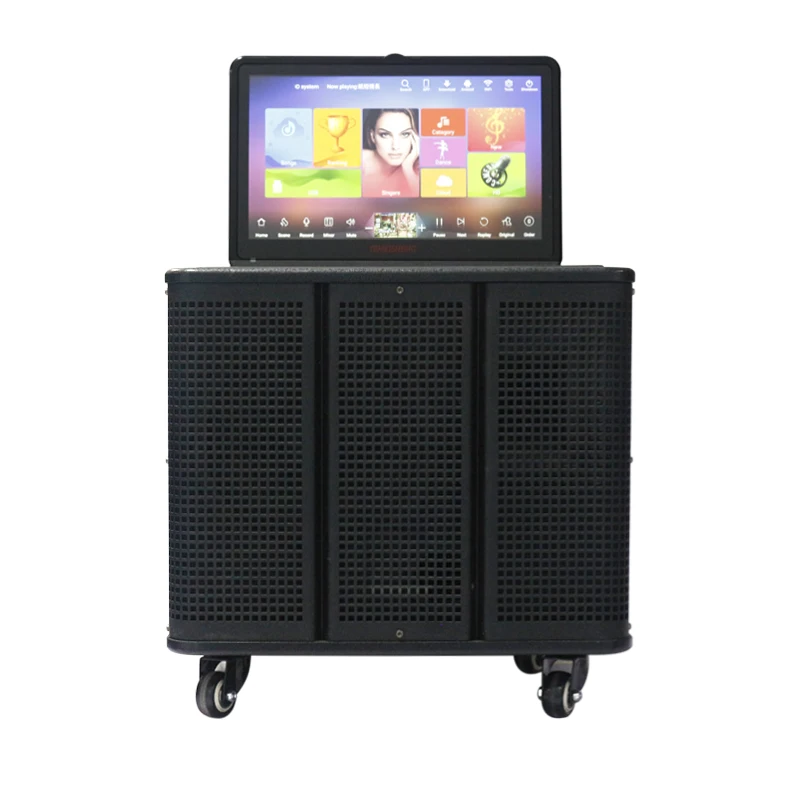 

Portable Bluetooth Speaker Best Wireless Trolley Speakers Wooden Screen Home Party Speaker With LED Colorful Flashing Light