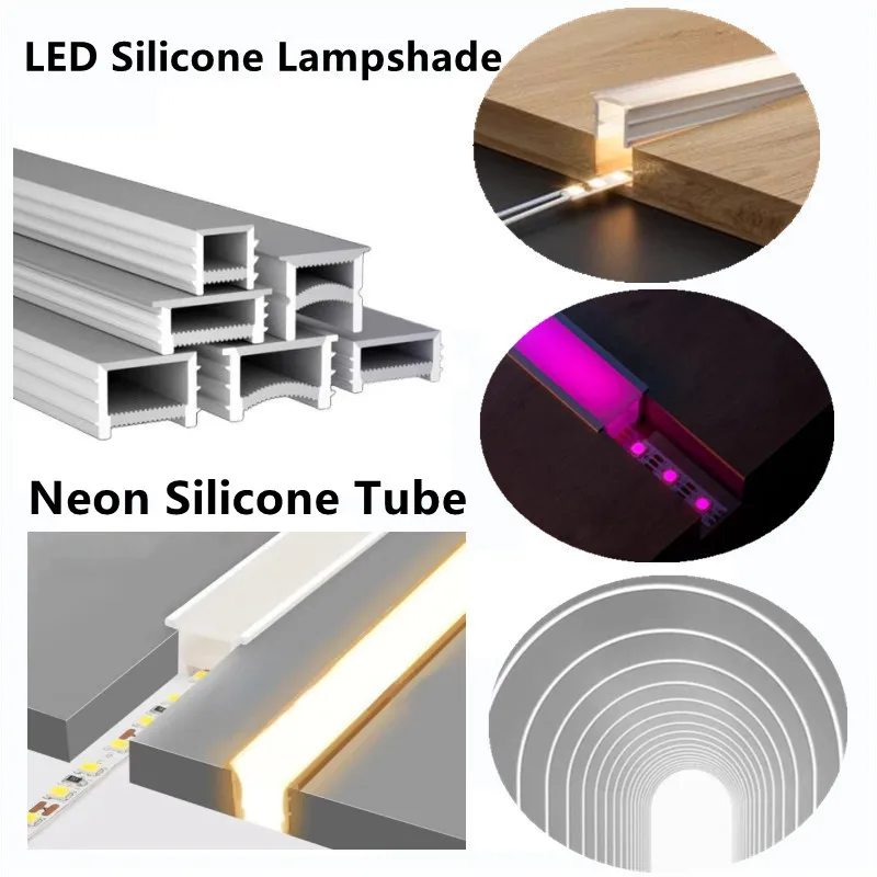 Customized 1~10m Recessed LED Neon Rope Tube Removeable Silicone Flexible Styling Light DIY Decor Ribbon Tape Strip Lights