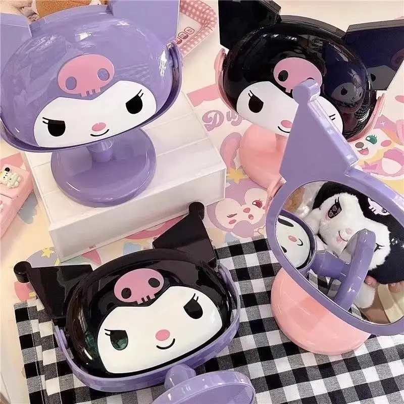Kawaii Zeichentrickfigur Kuromi Mädchen Schminkspiegel Desktop süßer Schminkspiegel süßer kreativer Styling Schminkspiegel Großhandel
