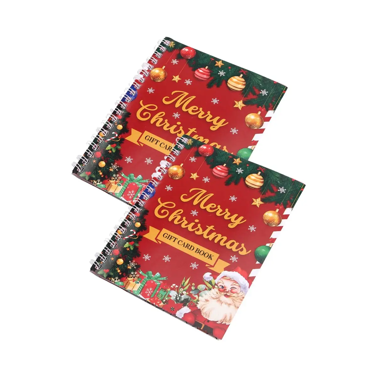 2PCS Christmas Red Merry Gift Card Book, Gifts for Grandkids Kids Women Surprises on Every Page DIY Gift Card Booklet