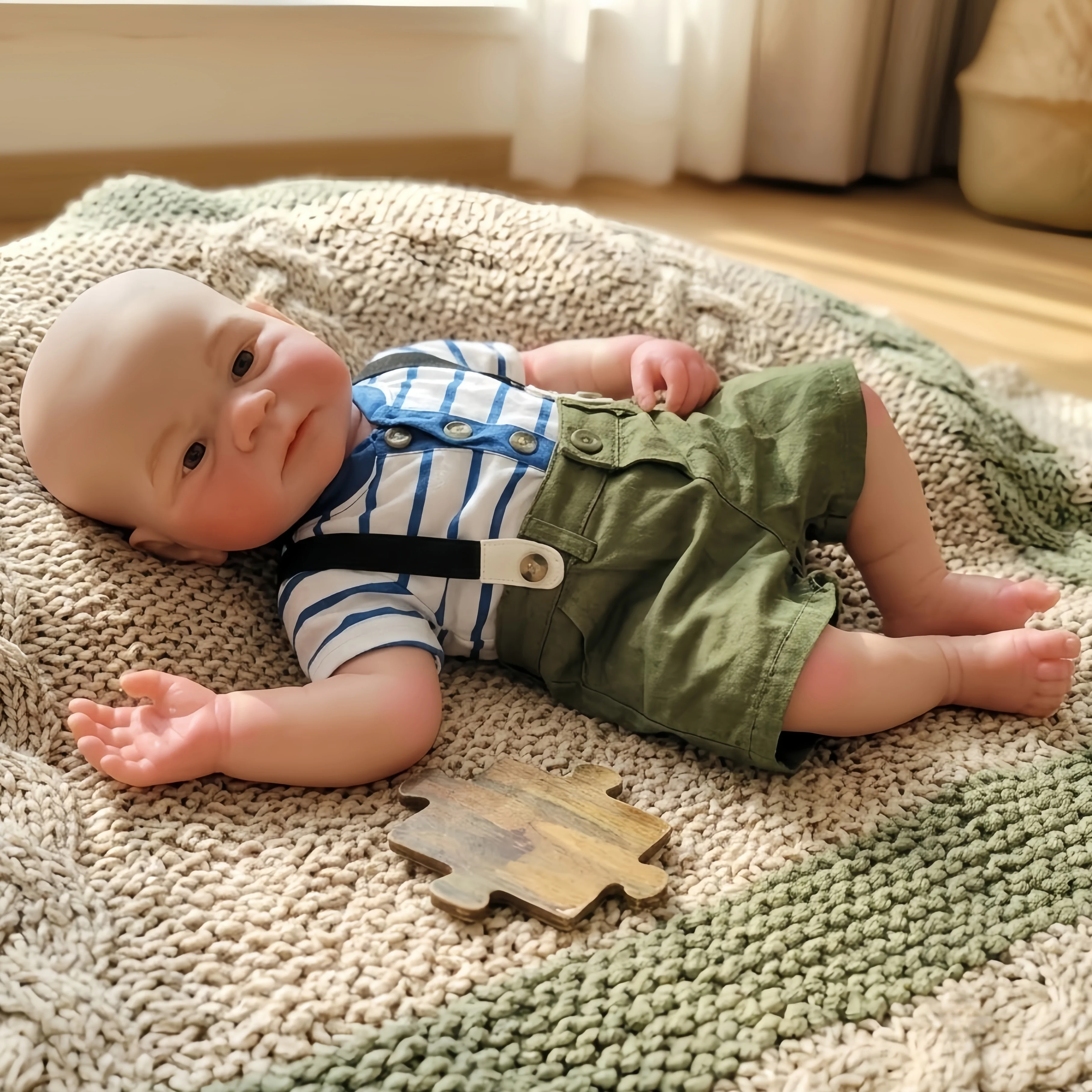 18 Inch Open Mouth Silicone Reborn Doll, Cleanable, 3D Painted Realistic Skin, Newborn Collectible Gift, Bebe Reborn De Silicona
