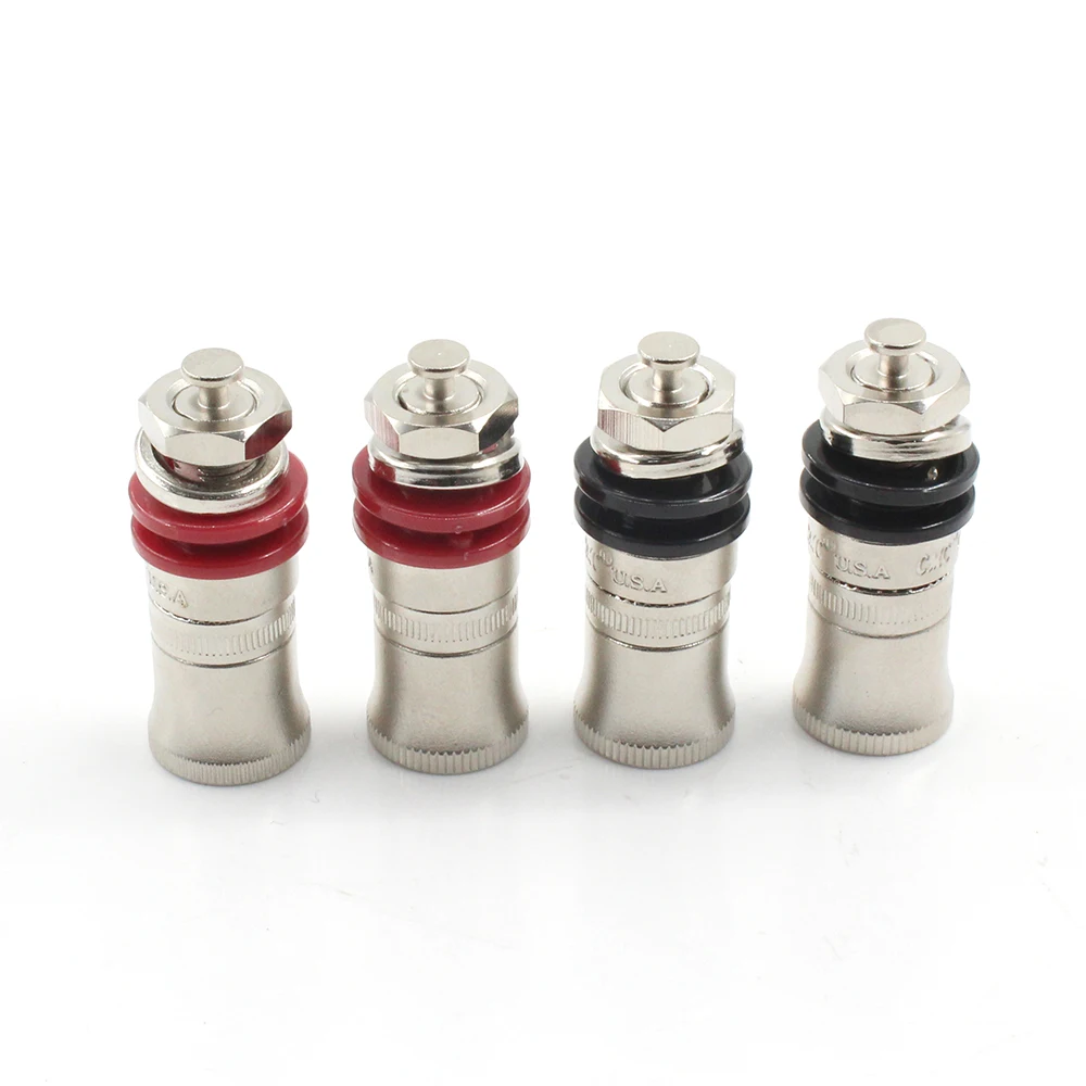 4pcs Price 868S HIFI DIY Pure copper nickel plated Electronic Banana Plug Female Socket Binding Post Terminal Connector