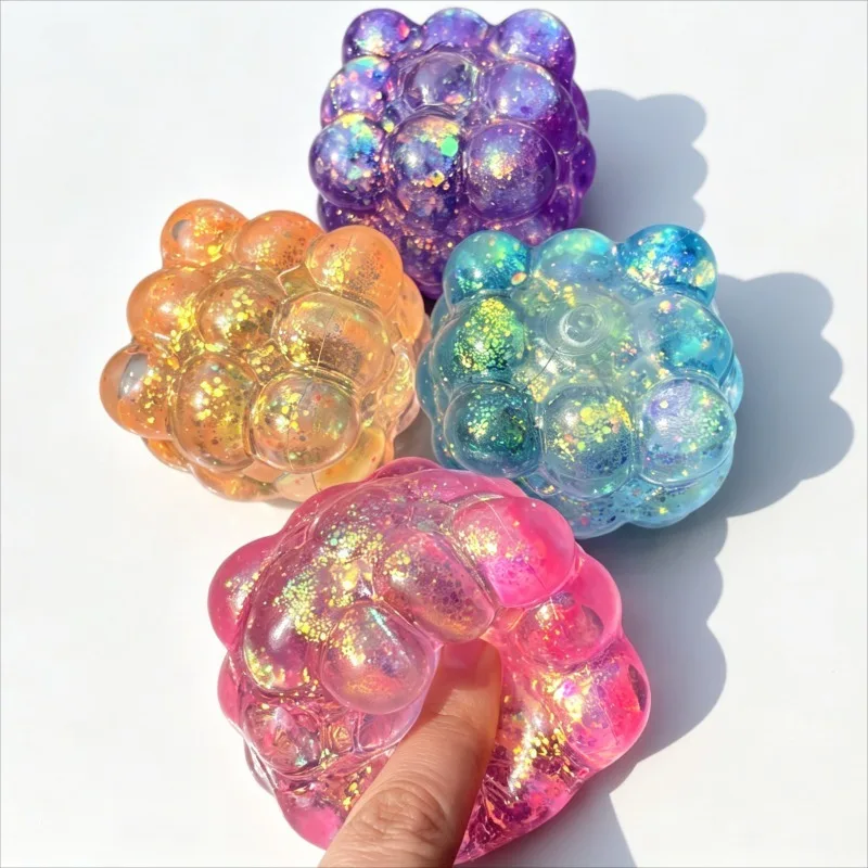 Glänzende Squishy-Würfel aus Maltose, Quetschspielzeug, Stressabbau-Spielzeug, farbige Dekompressionsgeschenke – Detail 7