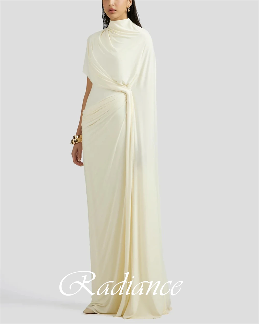 Customized Exquisite Pure High Collar Evening Dress Temperament Sheath Celebrity Gowns Fashion Ribbons Special Occasio image 4