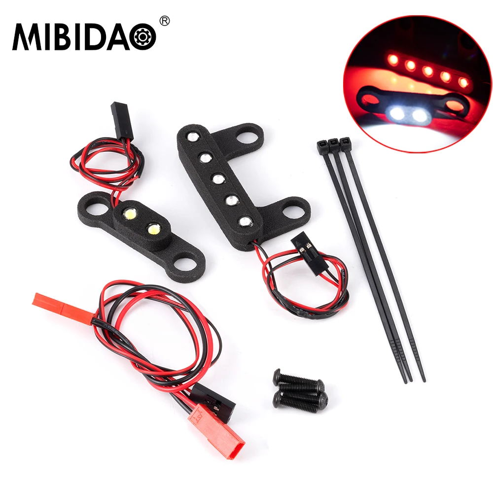 MIBIDAO-Juego de luces LED delanteras y traseras para coche de pie grande 1/10 ARRMA GORGON RC, piezas de decoración de actualización de camión y coche