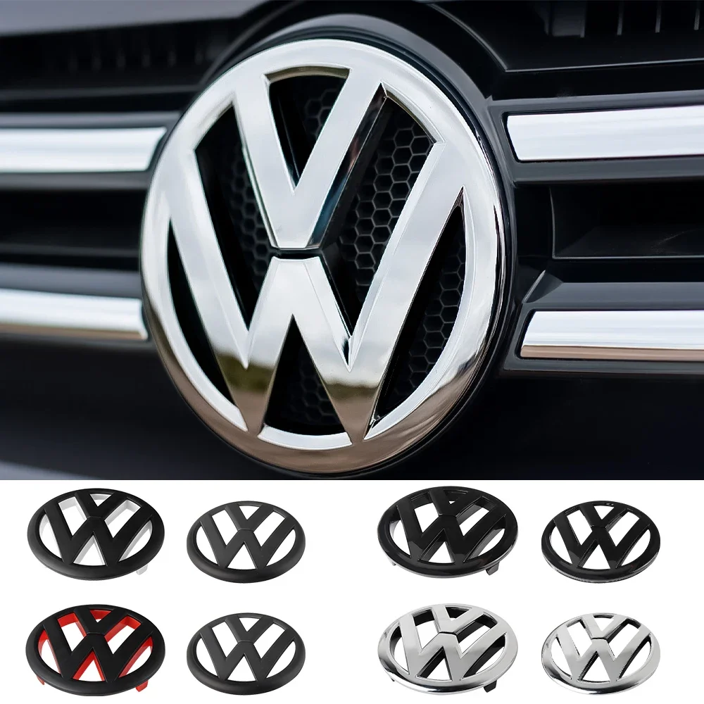 2Pcs Car Front Grill Badges Rear Trunk Emblem Lid Covers Logo Sticker For Volkswagen VW Golf 6 Mk6 2010 2011 2012 2013