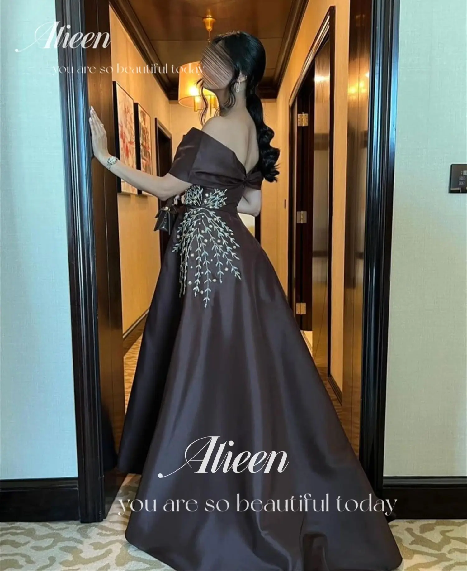 Aileen Luxurious Decoration Evening Dress Eid Al-fitr Ball Gown Satin Formal Dresses Gala Woman Party Long Dubai Luxury 2024 New